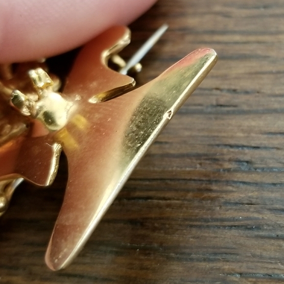 Vintage Inca Mayan artifact styled brooch gold tone pre colombian mesoamerican - Picture 8 of 12